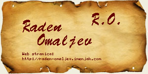 Raden Omaljev vizit kartica